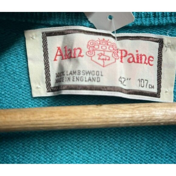 vintage alan paine shetland wool sweater Deadstock Size 42 Men’s New - Picture 3 of 5